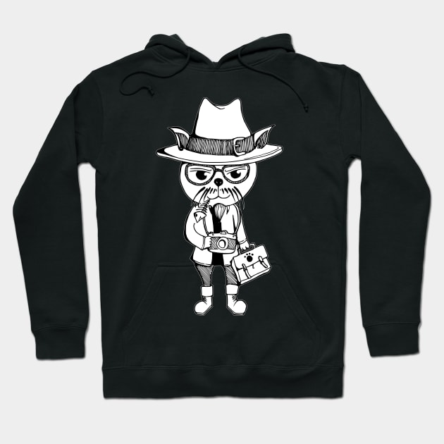 cat traveller Hoodie by TKDoodle